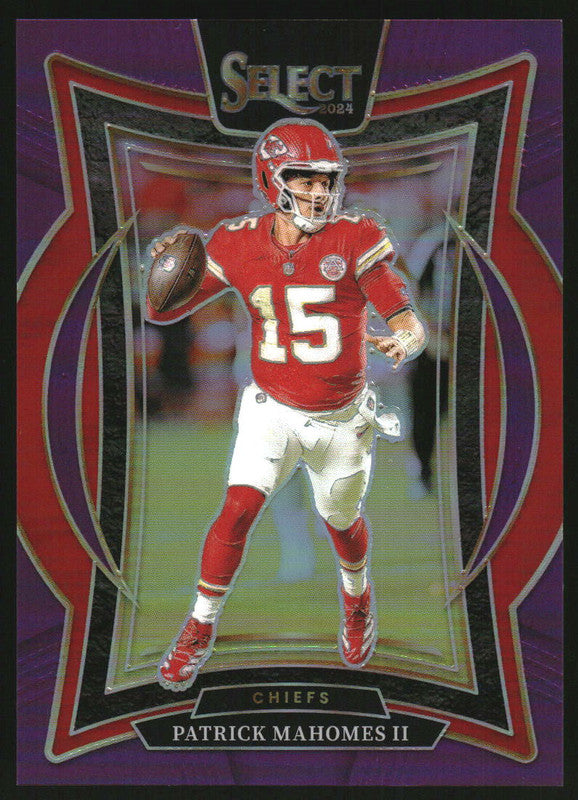 2024 Panini Select Concourse Purple Prizm #33 Patrick Mahomes II /75