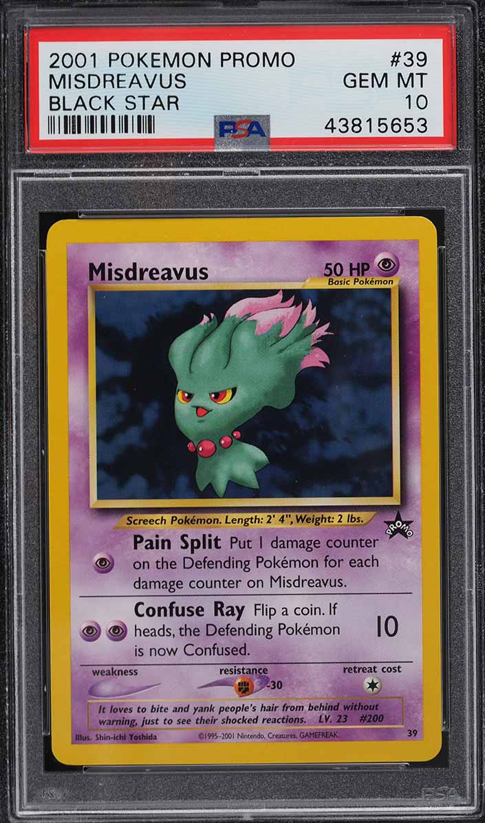 2001 Pokemon Black Star Promo Misdreavus #39 PSA 10 GEM MINT