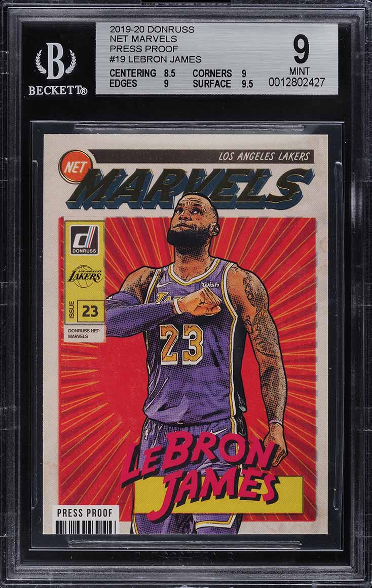 2019 Donruss Net Marvels Press Proof LeBron James #19 BGS 9 MINT