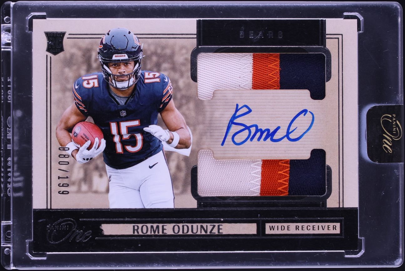 2024 Panini One Dual Rome Odunze ROOKIE PATCH AUTO /199 #34