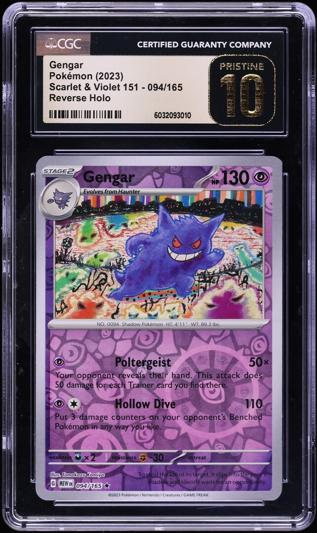 2023 Pokemon Scarlet & Violet 151 Reverse Holo Gengar #94 CGC 10 PRISTINE
