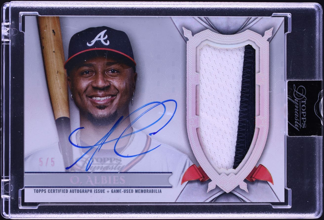 2024 Topps Dynasty Silver Ozzie Albies PATCH AUTO 5/5 #DAP-OA3