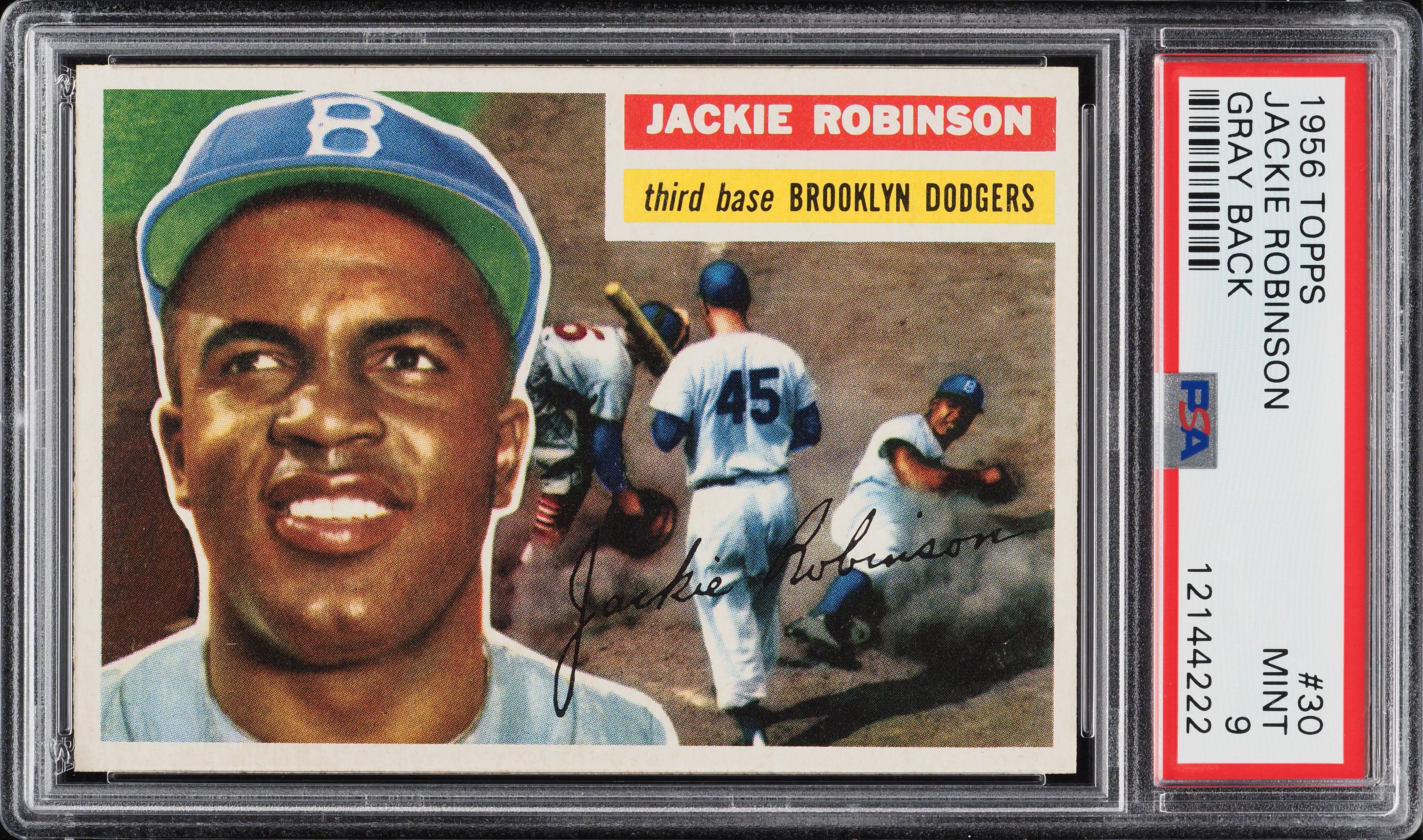 1956 Topps Jackie Robinson GRAY BACK #30 PSA 9 MINT