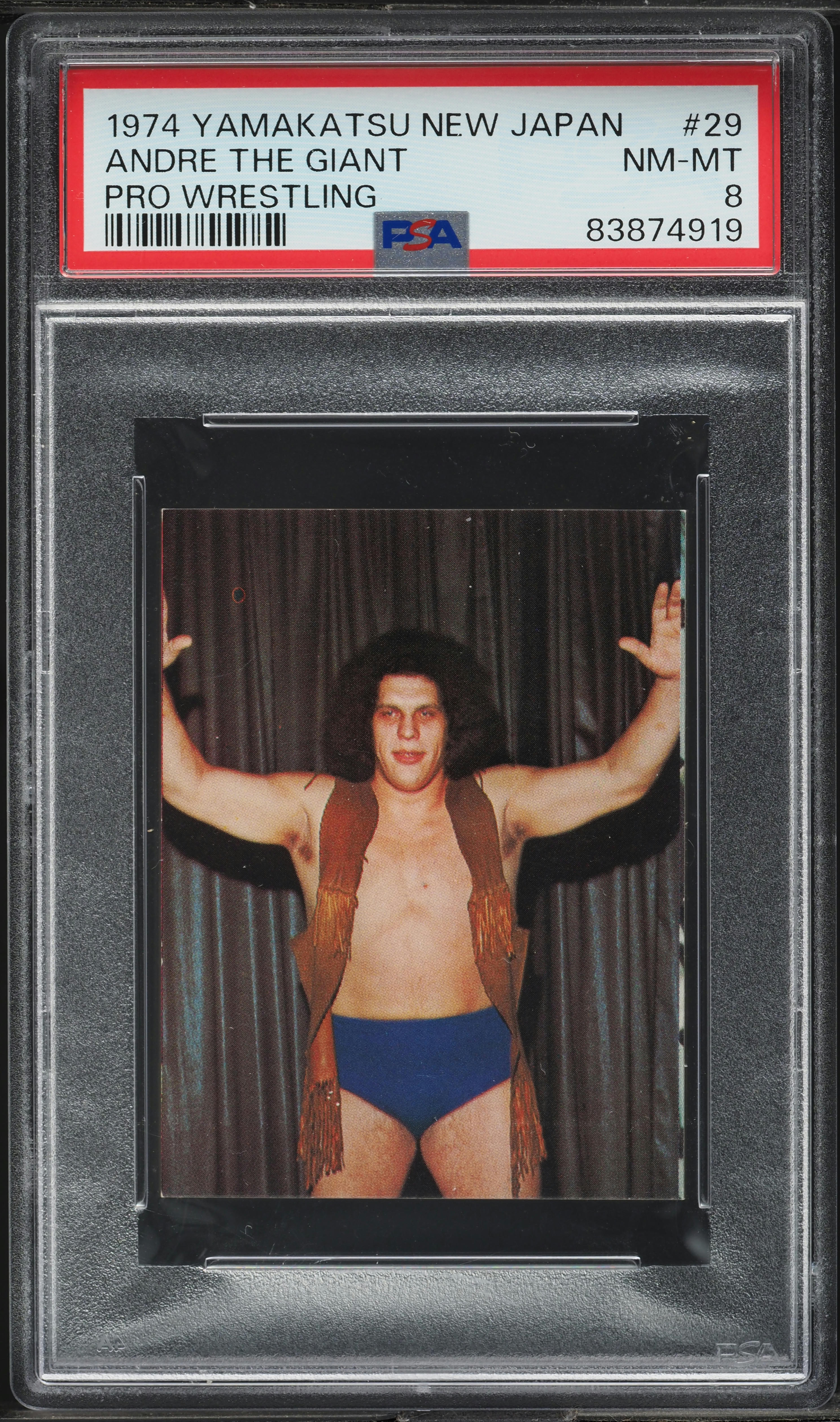 1974 Yamakatsu New Japan Wrestling Andre The Giant #29 PSA 8 NM-MT