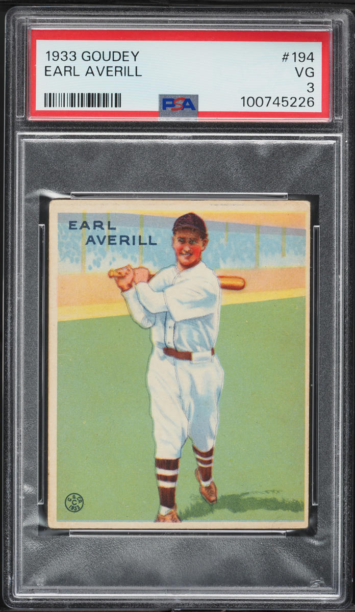 1933 Goudey Earl Averill #194 PSA 3 VG