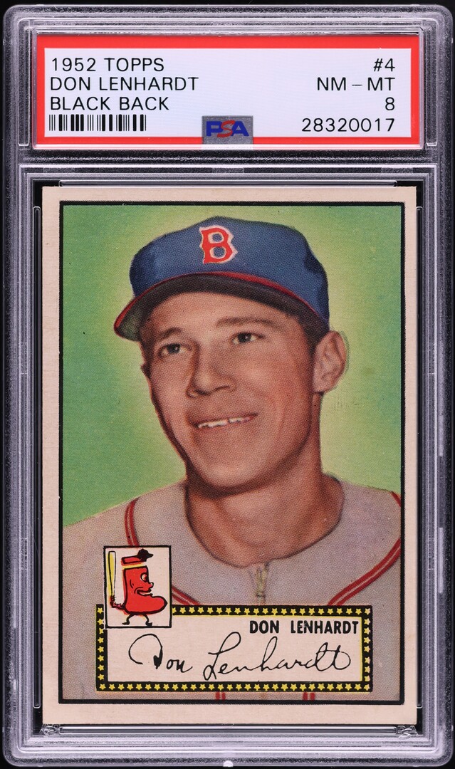 1952 Topps Don Lenhardt BLACK BACK #4 PSA 8 NM-MT