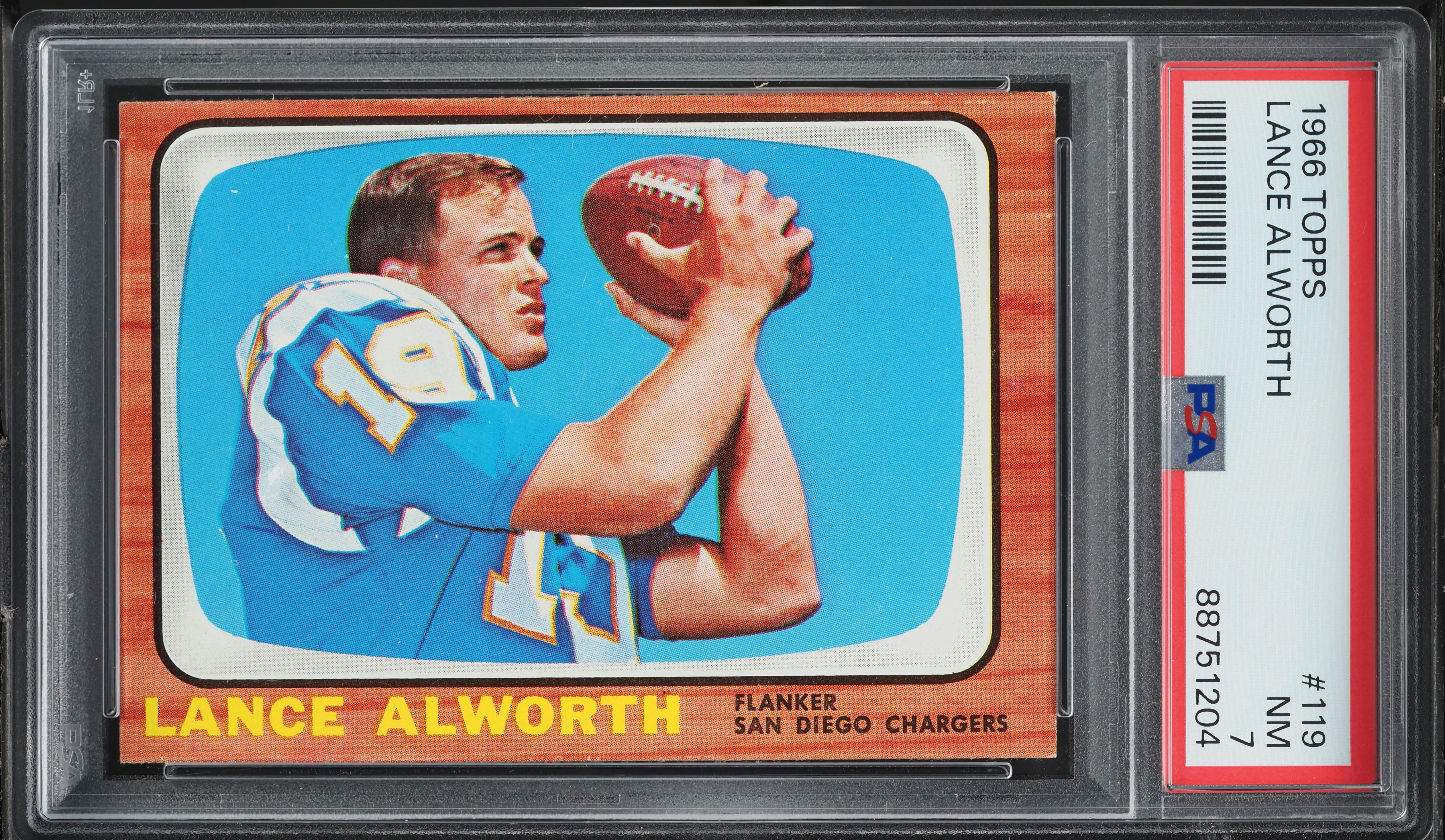 1966 Topps Football Lance Alworth #119 PSA 7 NRMT