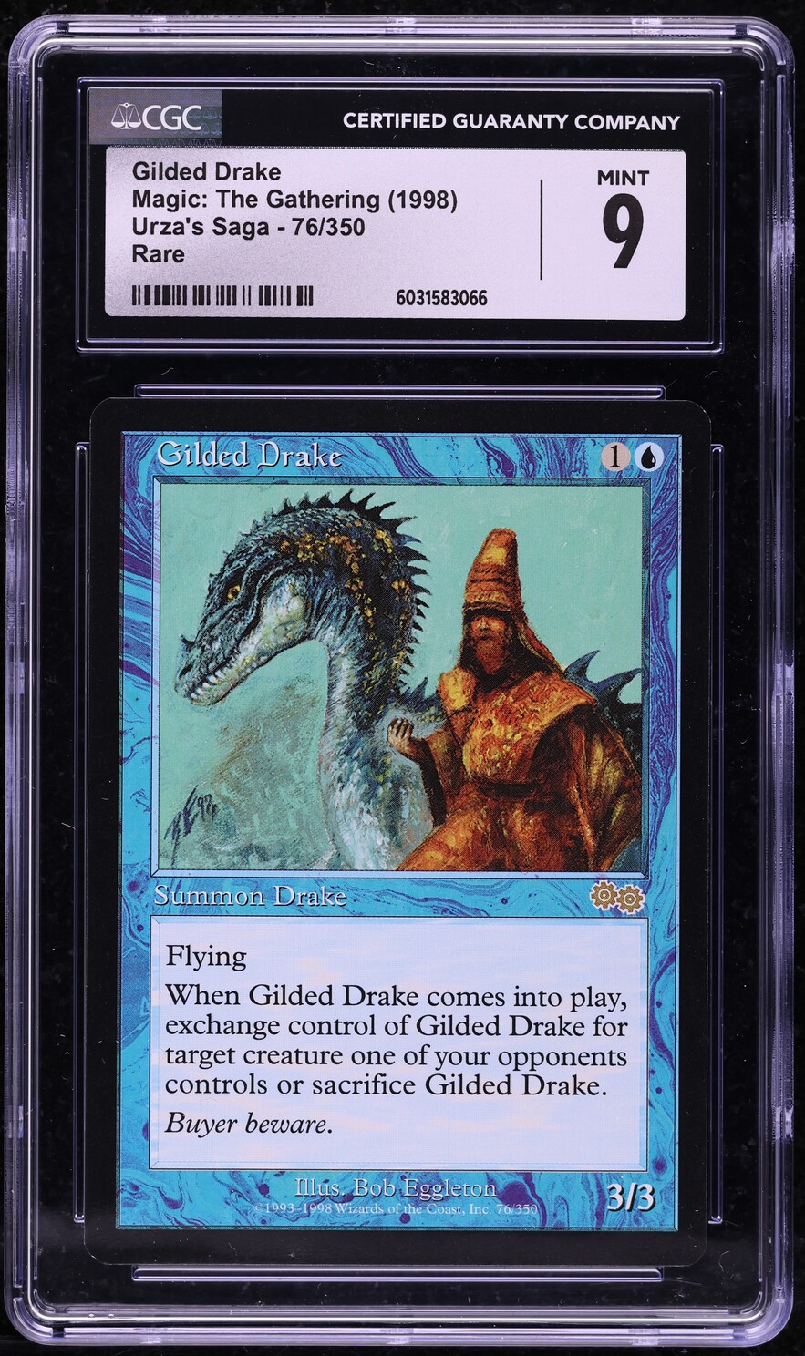 1998 Magic The Gathering MTG Urza's Saga Gilded Drake CGC 9 MINT