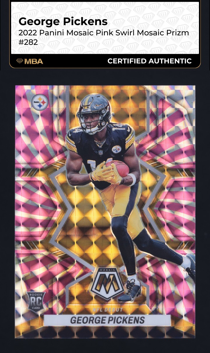 2022 Panini Mosaic Pink Swirl Prizm George Pickens ROOKIE /11 #282 MBA AUTH