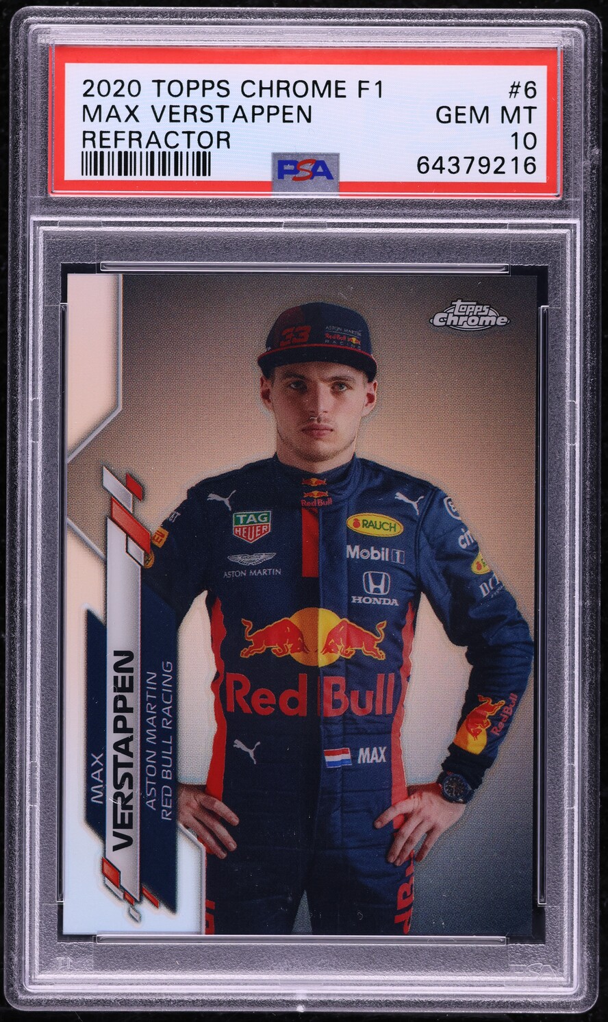 2020 Topps Chrome Formula 1 F1 Refractor Max Verstappen #6 PSA 10 GEM MINT