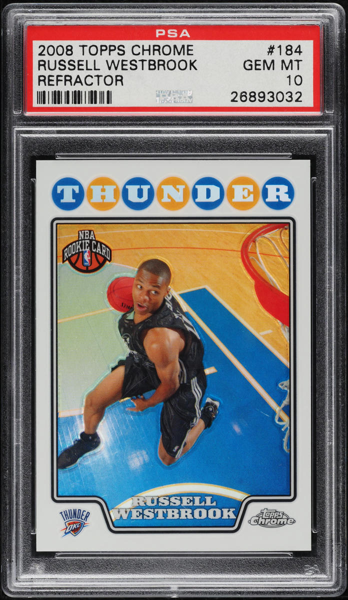 2008 Topps Chrome Refractor Russell Westbrook ROOKIE #184 PSA 10 GEM MINT