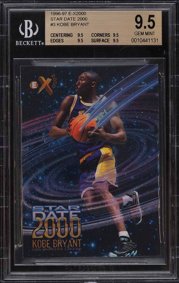1996 Skybox E-X2000 Star Date 2000 Kobe Bryant ROOKIE #3 BGS 9.5 GEM MINT