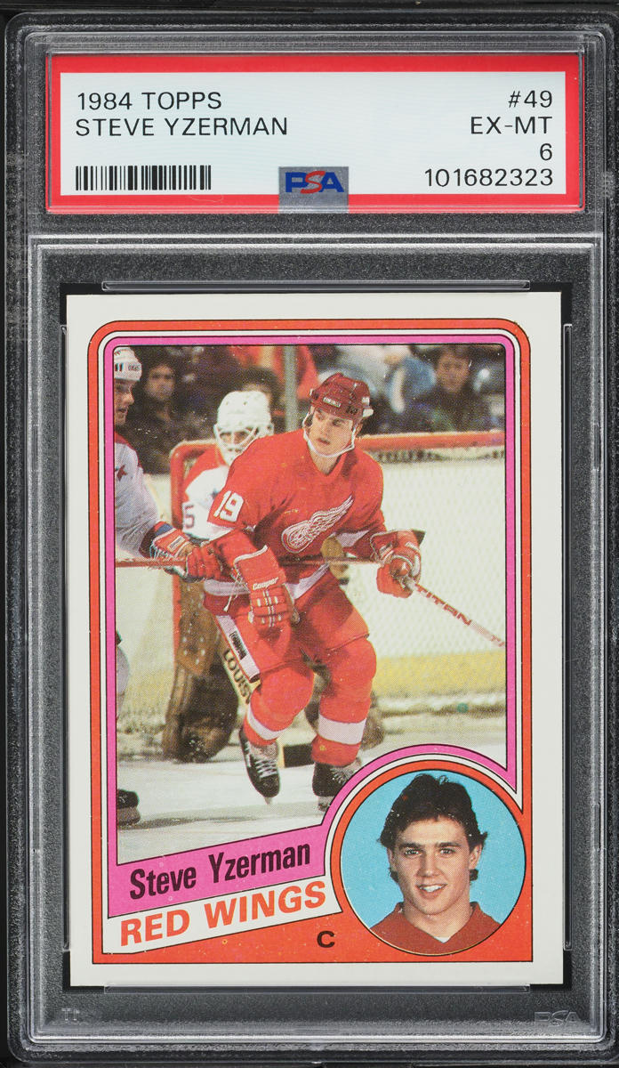 1984 Topps Hockey Steve Yzerman ROOKIE #49 PSA 6 EXMT