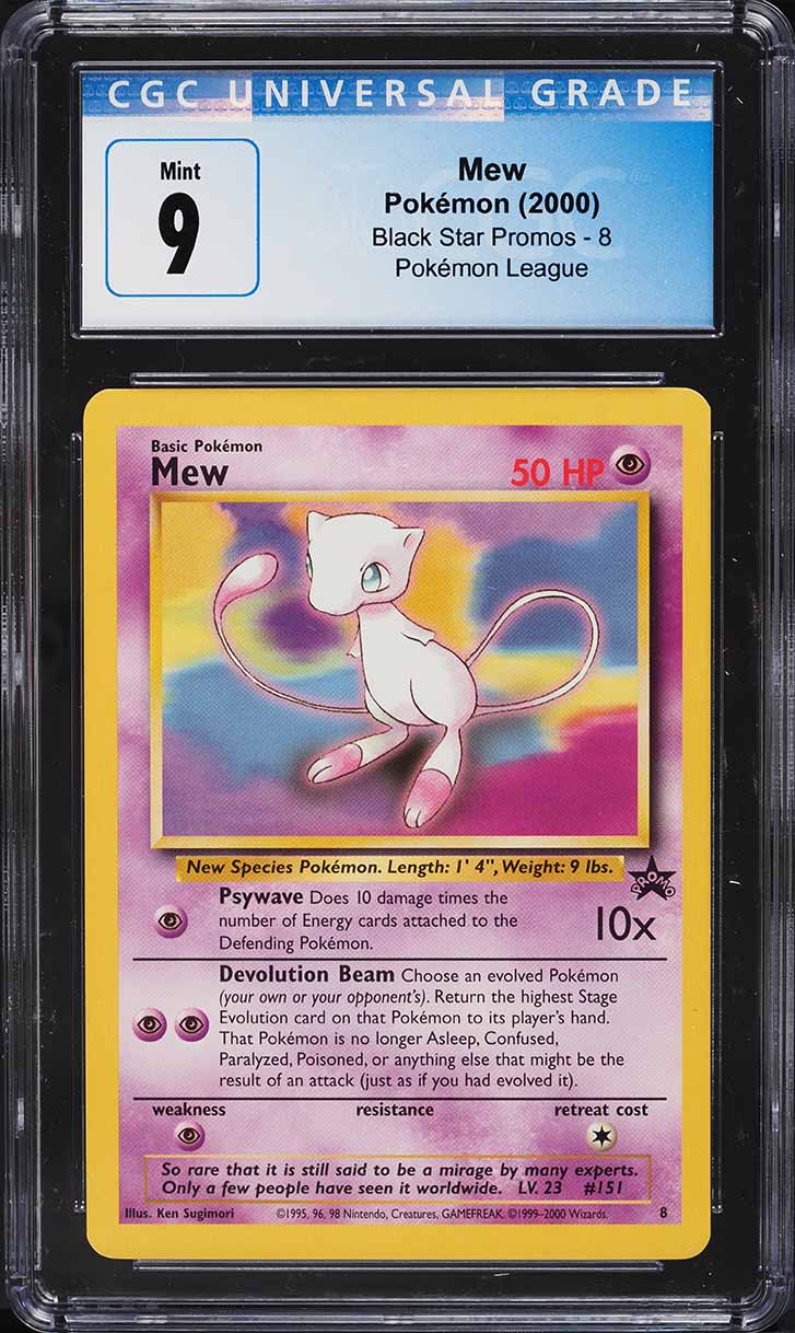 2000 Pokemon League Black Star Promo Mew #8 CGC 9 MINT