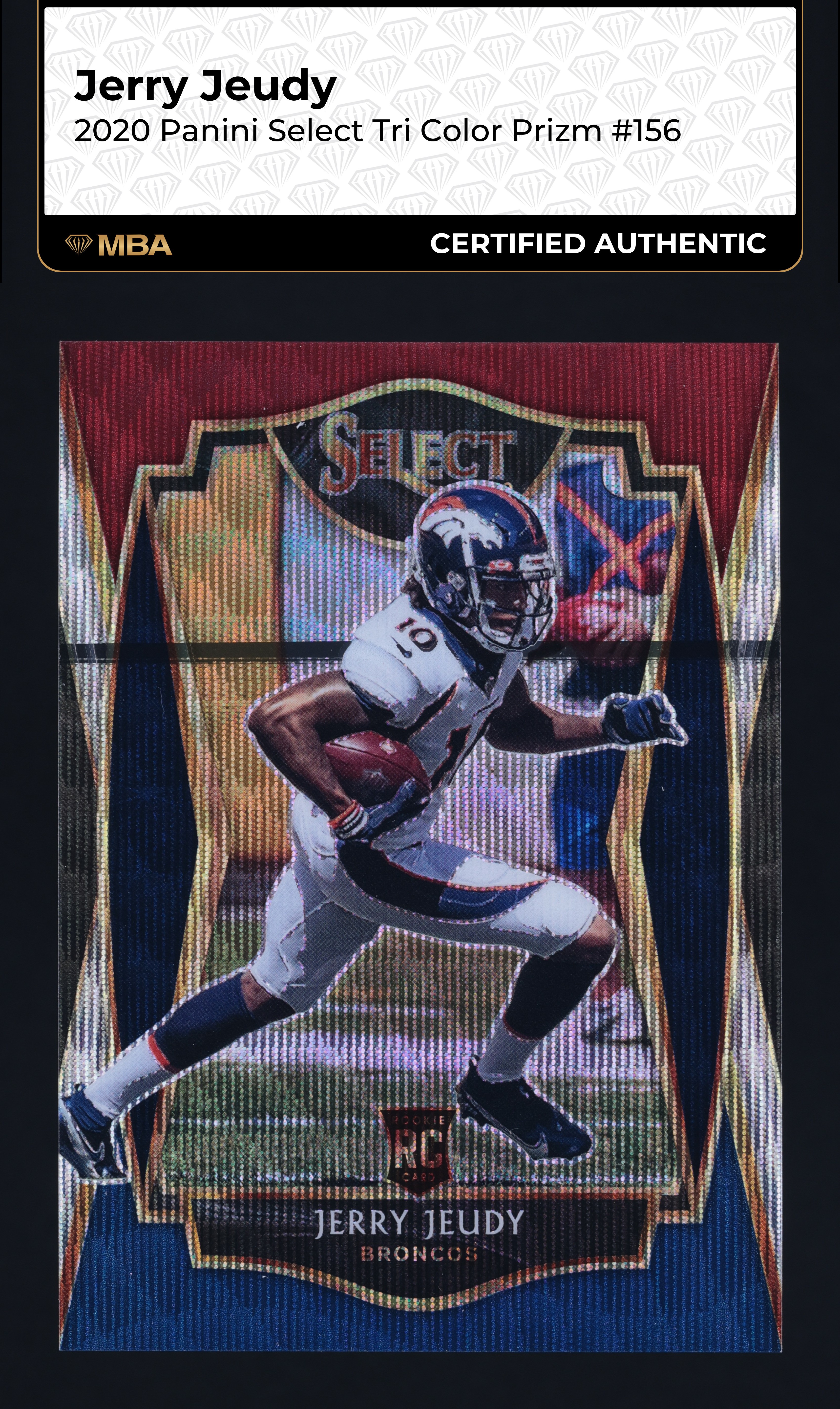 2020 Select Premier Level Tri-Color Prizm Jerry Jeudy ROOKIE /199 #156 MBA AUTH