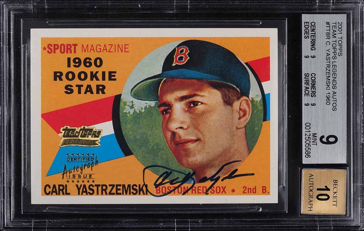 Carl Yastrzemski #TT8R 2001 Bowman Heritage Baseball Team Topps Legends Autograph
