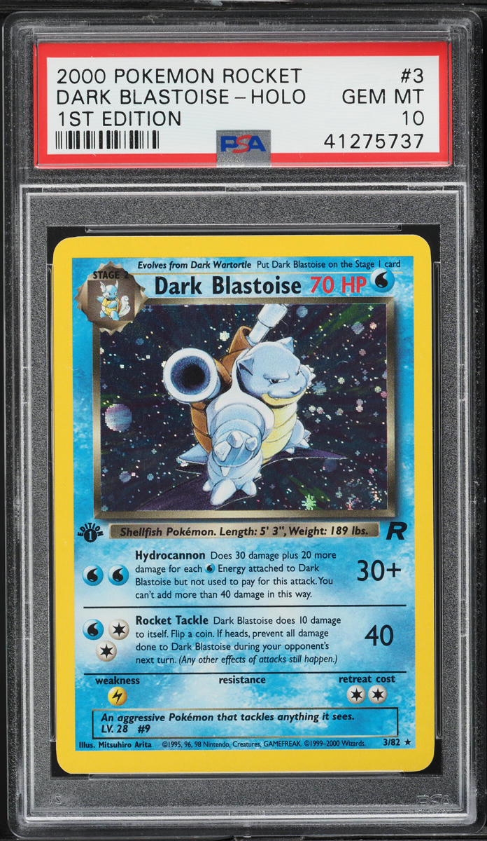 2000 Pokemon Team Rocket 1st Edition Holo Dark Blastoise #3 PSA 10 GEM MINT