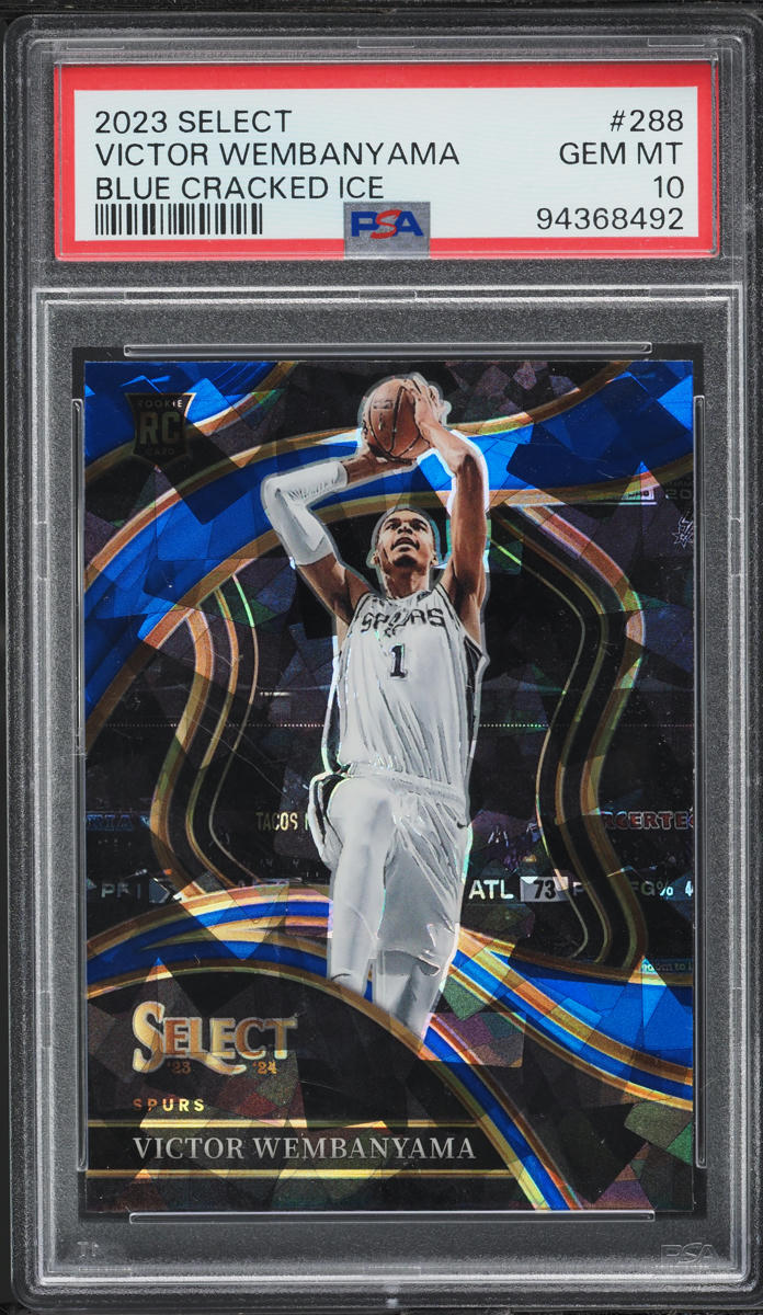 2023 Select Courtside Blue Cracked Ice Victor Wembanyama ROOKIE #288 PSA 10 GEM