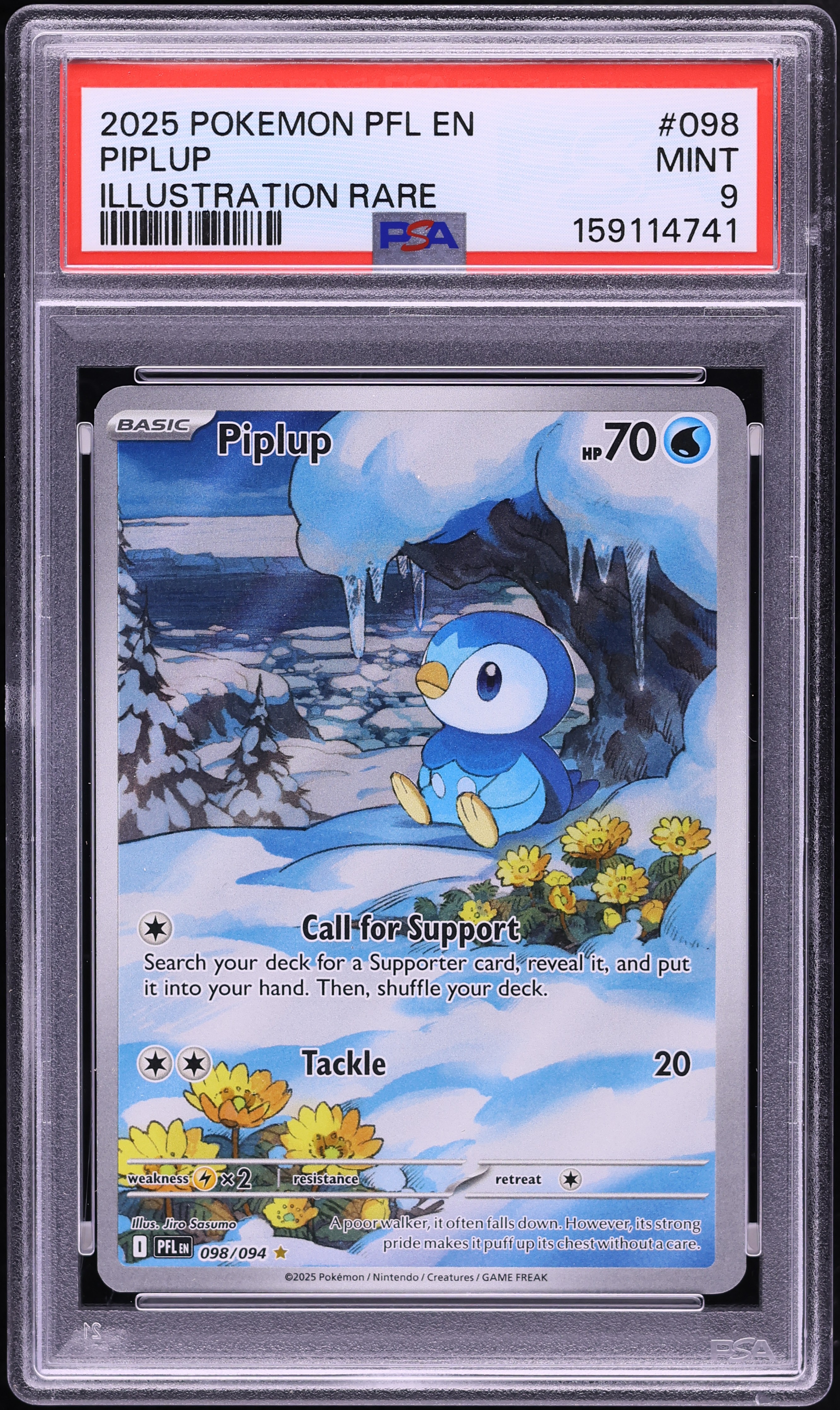 2025 Pokemon Mega Evolution Phantasmal Flames IR Piplup #98 PSA 9 MINT