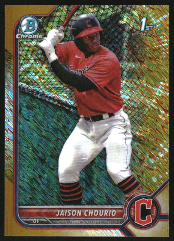2022 Bowman Chrome Gold Shimmer Refractor #BCP-174 Jaison Chourio RC /50