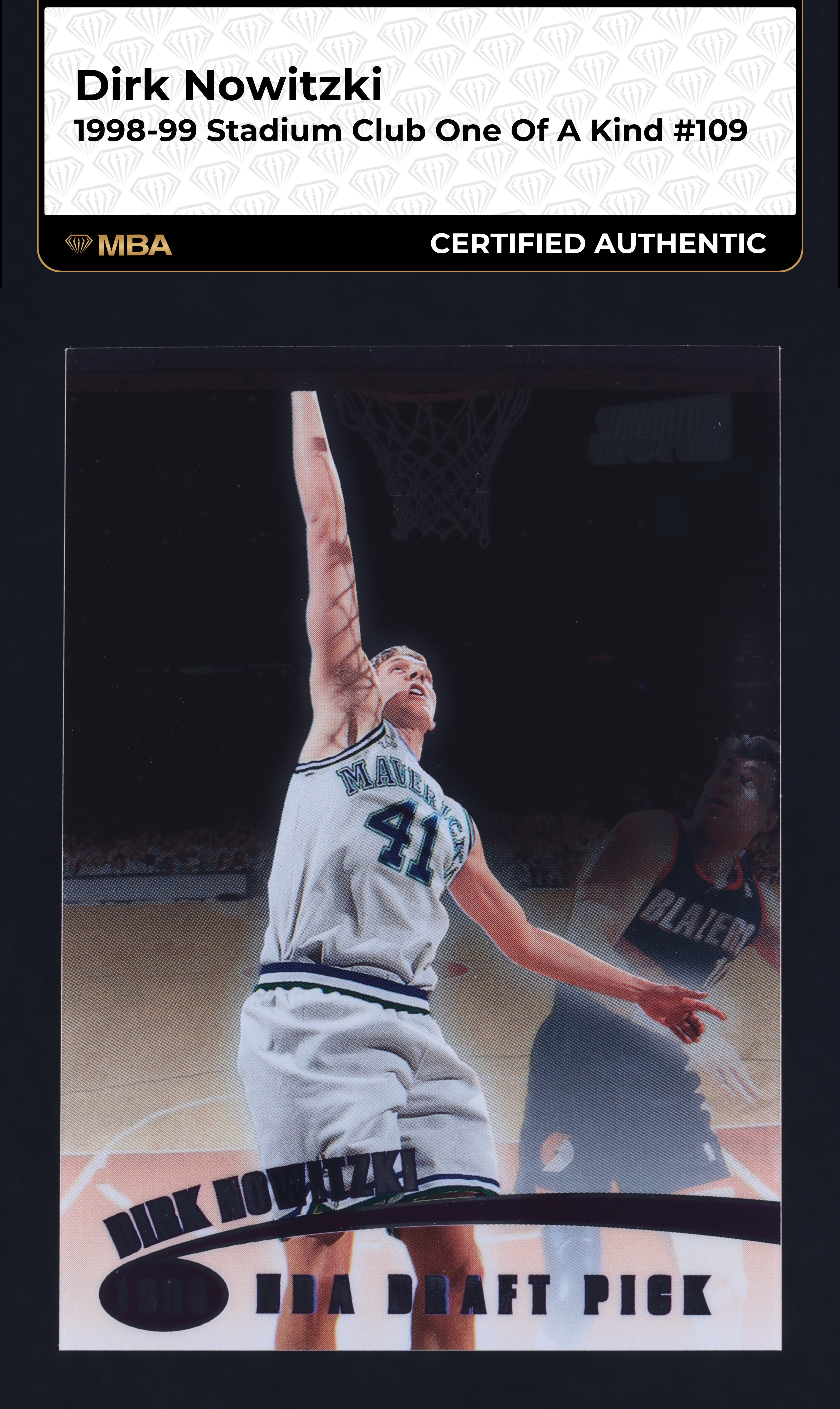 1998 Stadium Club One Of A Kind Dirk Nowitzki ROOKIE /150 #109 MBA AUTH