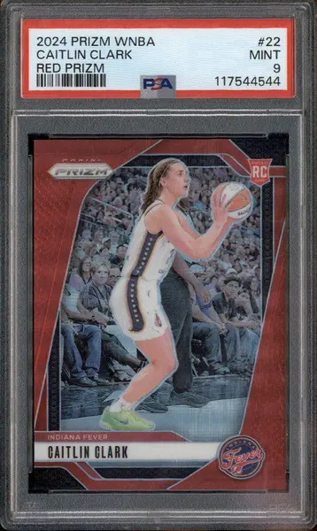 2024 Panini Prizm WNBA Red Prizm #22 Caitlin Clark RC /299 PSA 9
