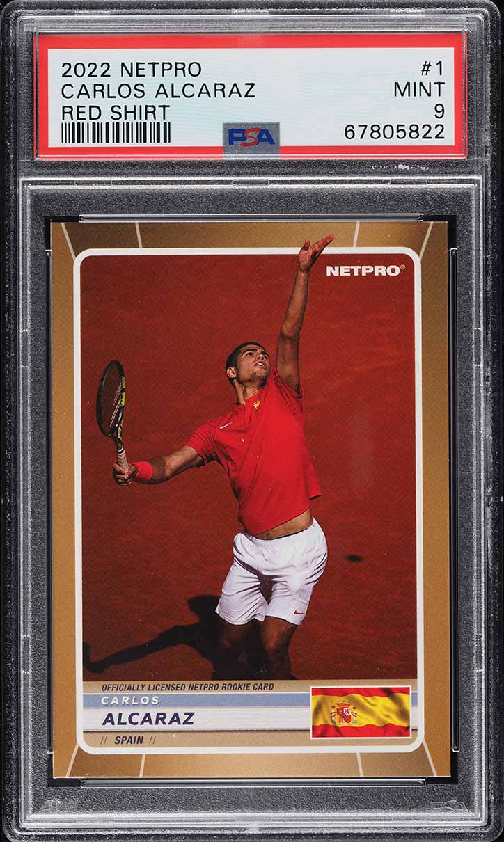 2022 Netpro Red Shirt Carlos Alcaraz ROOKIE /2000 #1 PSA 9 MINT