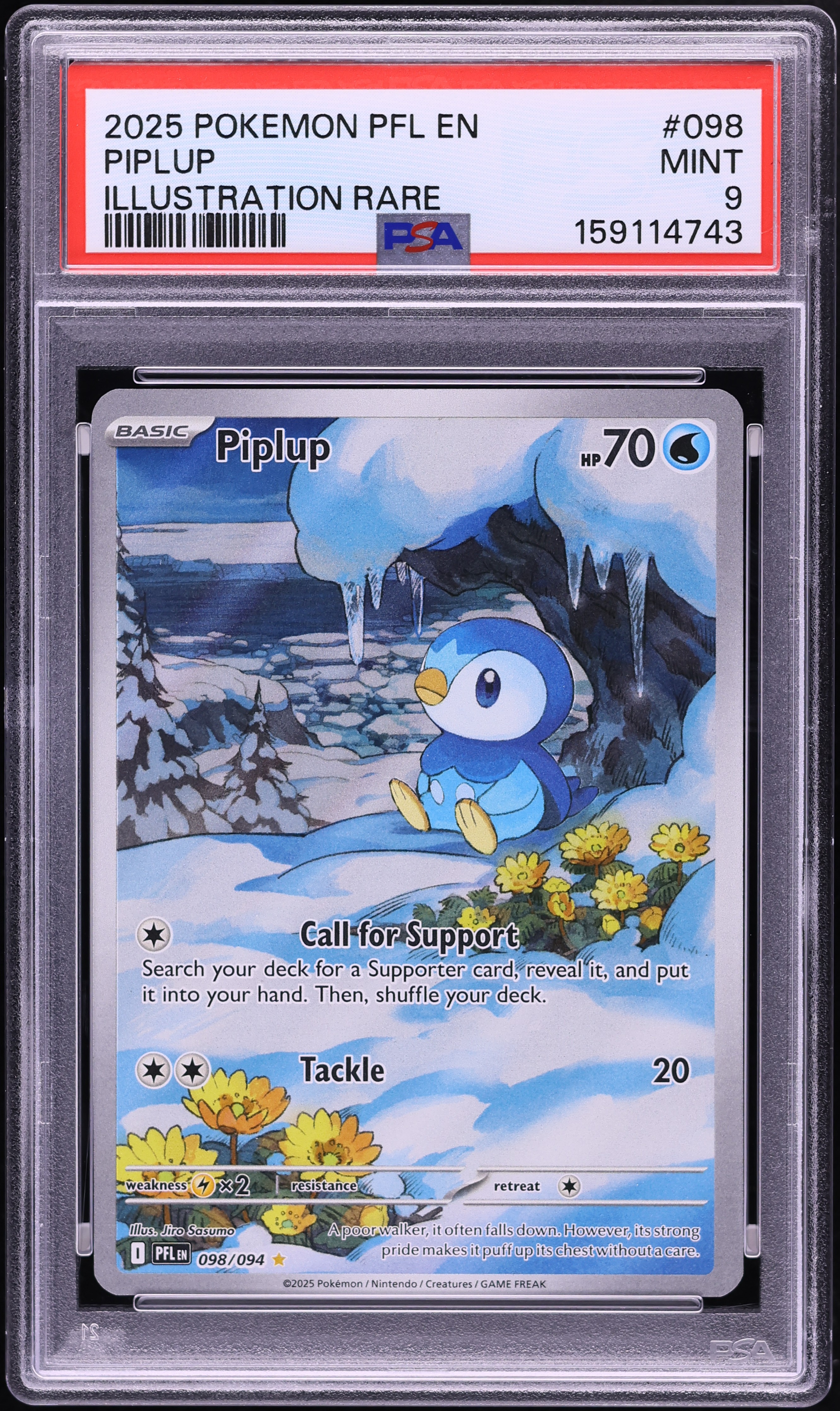 2025 Pokemon Mega Evolution Phantasmal Flames IR Piplup #98 PSA 9 MINT
