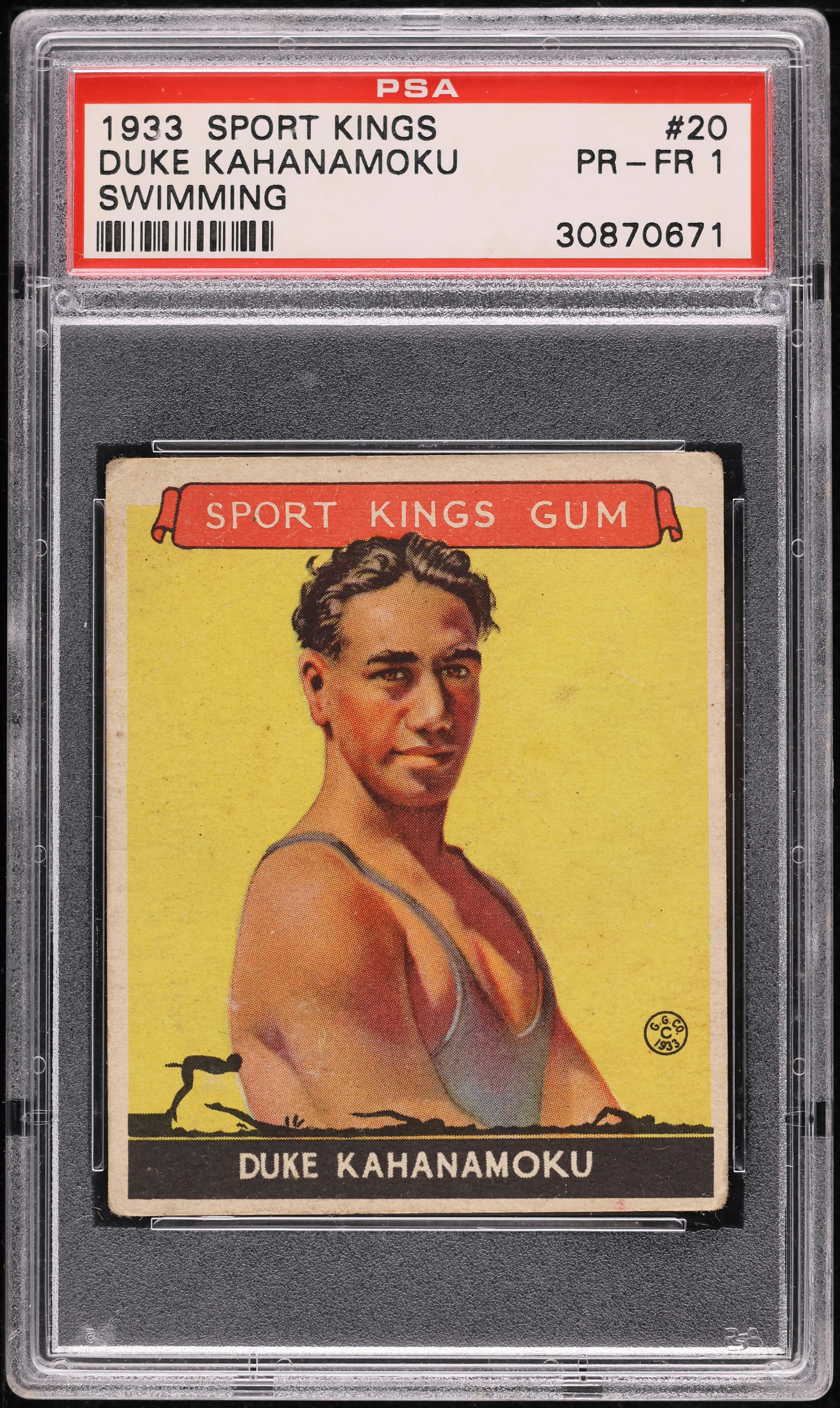 1933 Goudey Sports Kings Swimming Duke Kahanamoku #20 PSA 1 PR