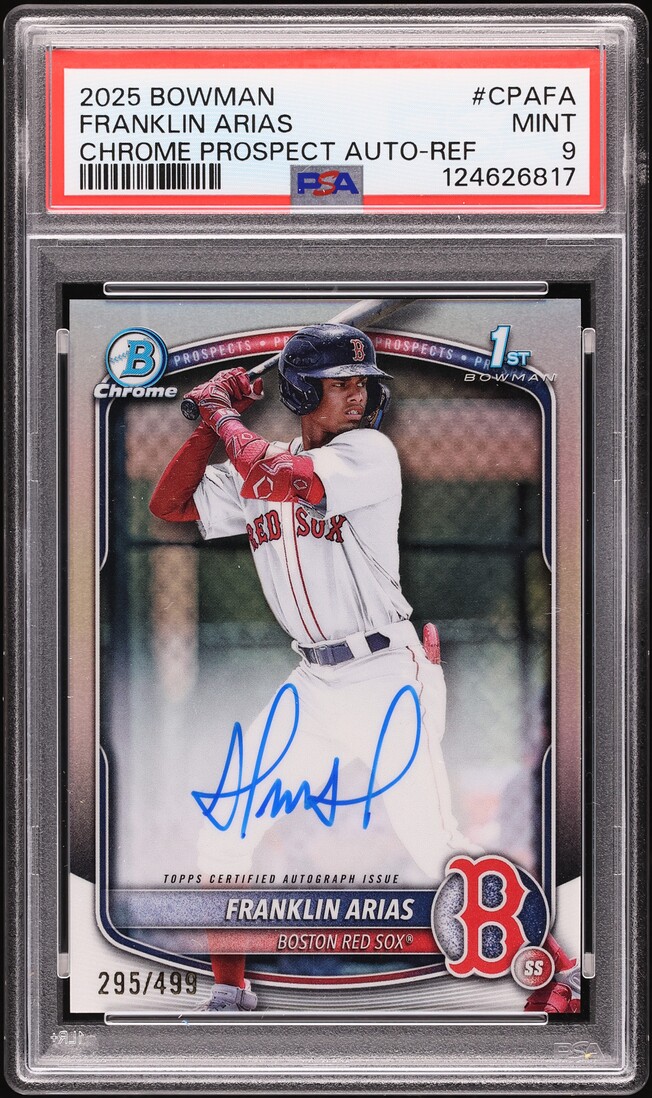 2025 Bowman Chrome Refractor Franklin Arias PROSPECT AUTO /499 #CPAFA PSA 9 MINT