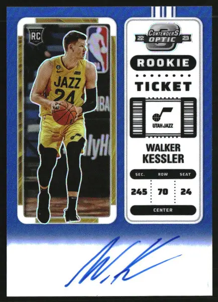2022-23 Panini Contenders Optic Blue #136 Walker Kessler RC Auto /49