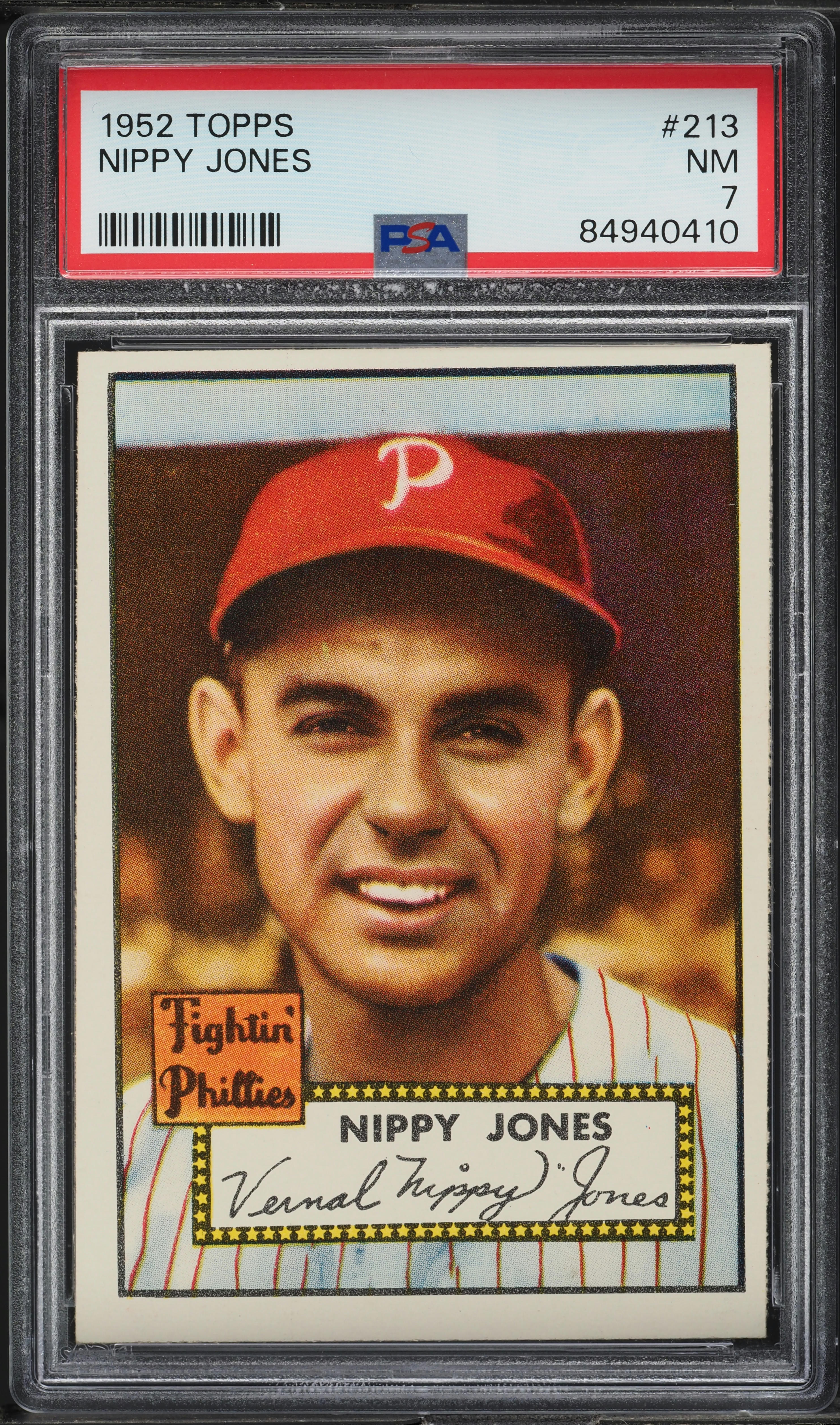1952 Topps Nippy Jones #213 PSA 7 NRMT