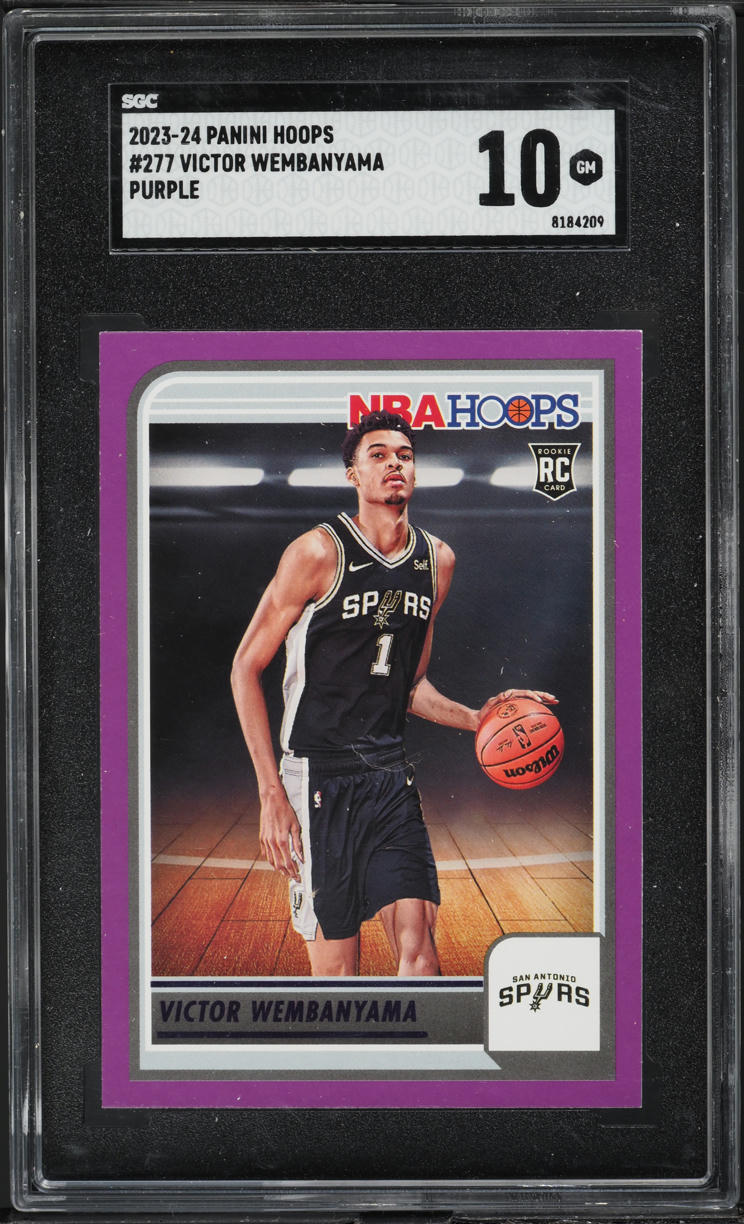 2023 Hoops Purple Victor Wembanyama ROOKIE #277 SGC 10 GEM MINT