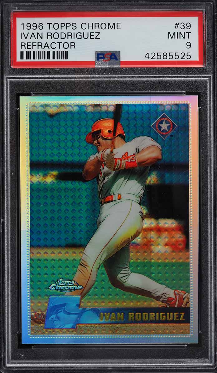1996 Topps Chrome Refractor Ivan Rodriguez #39 PSA 9 MINT