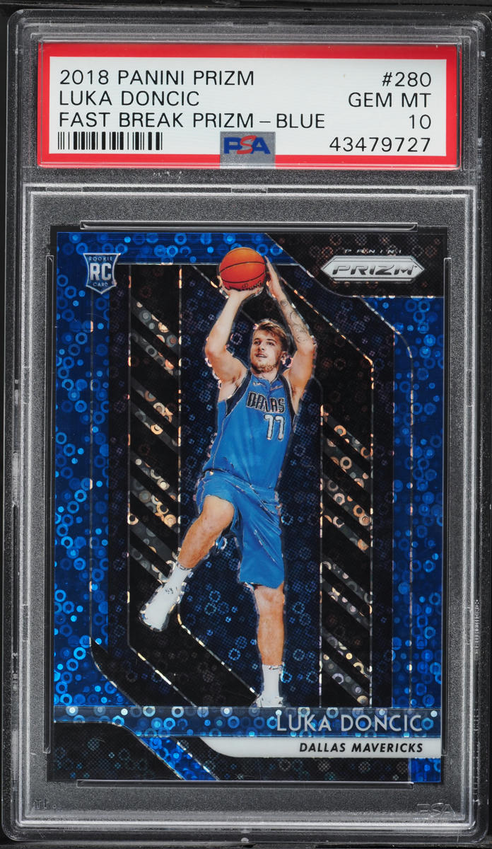 2018 Panini Prizm Fast Break Blue Luka Doncic ROOKIE /175 #280 PSA 10 GEM MINT
