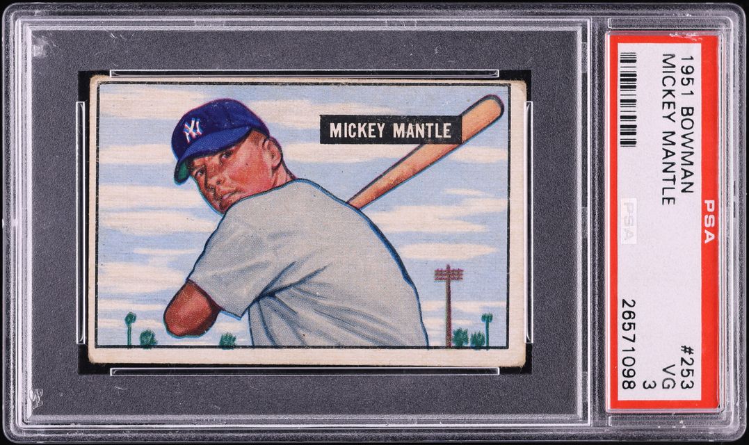 1951 Bowman Mickey Mantle ROOKIE #253 PSA 3 VG
