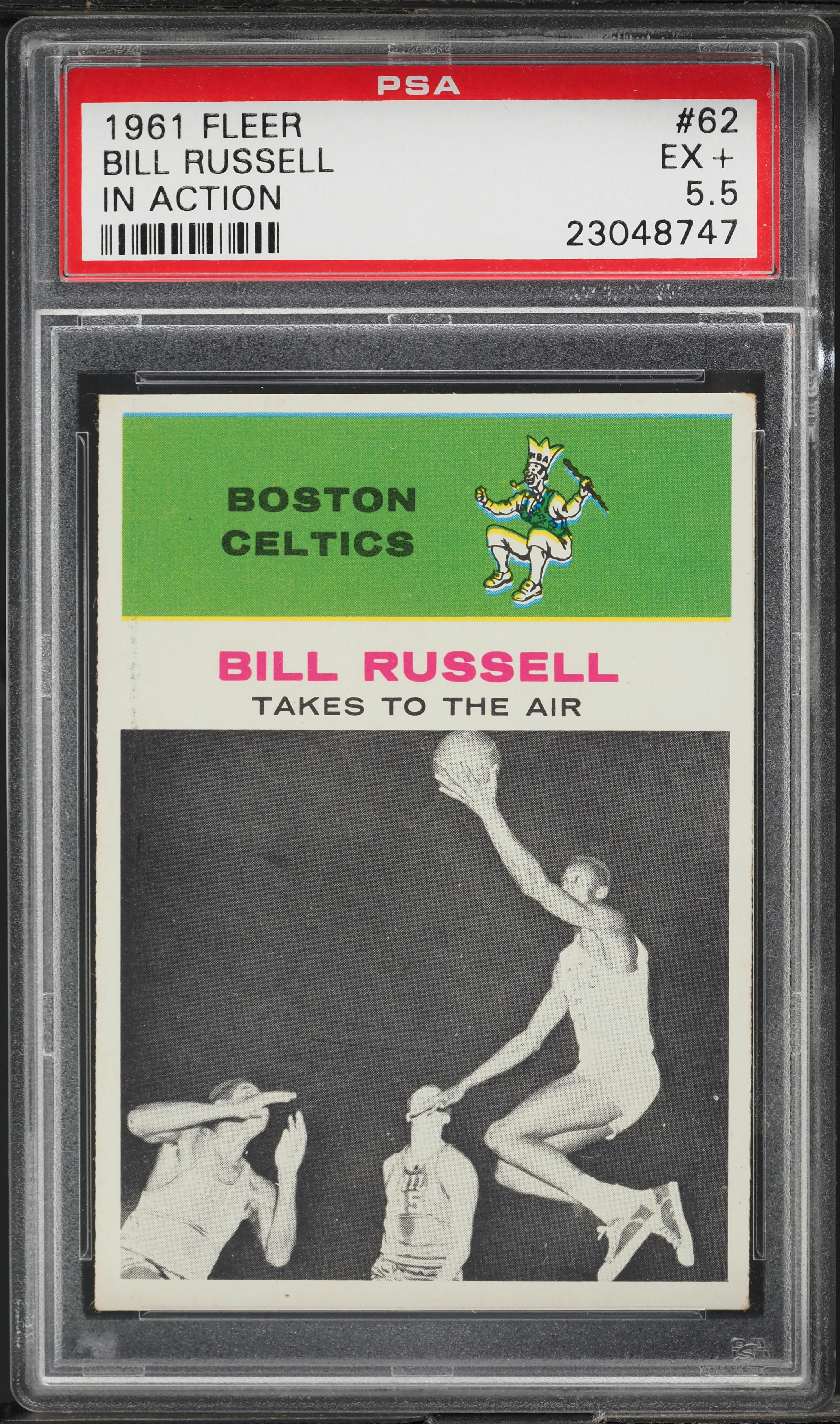 1961 Fleer Basketball Bill Russell IN ACTION #62 PSA 5.5 EX+