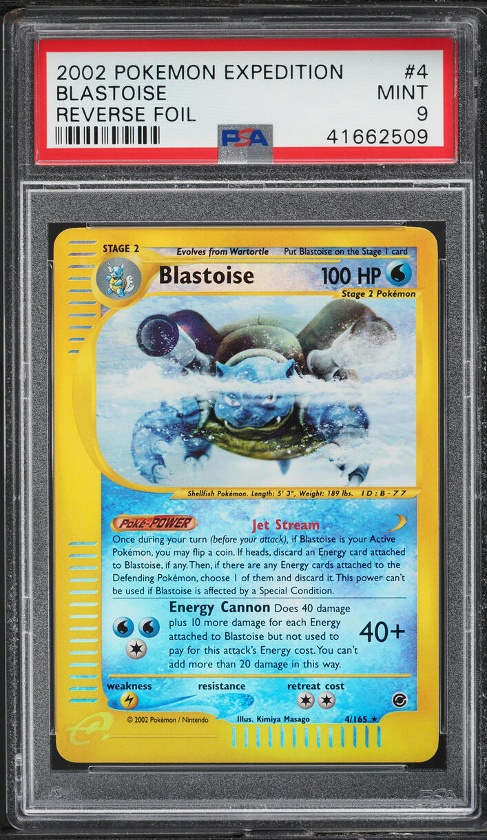 2002 Pokemon Expedition Reverse Holo Blastoise #4 PSA 9 MINT