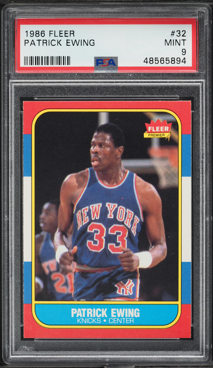 1986 Fleer Basketball Patrick Ewing ROOKIE #32 PSA 9 MINT