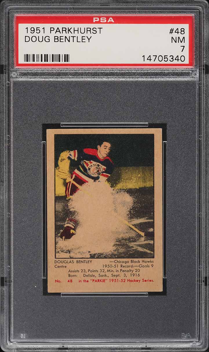 1951 Parkhurst Doug Bentley ROOKIE #48 PSA 7 NRMT