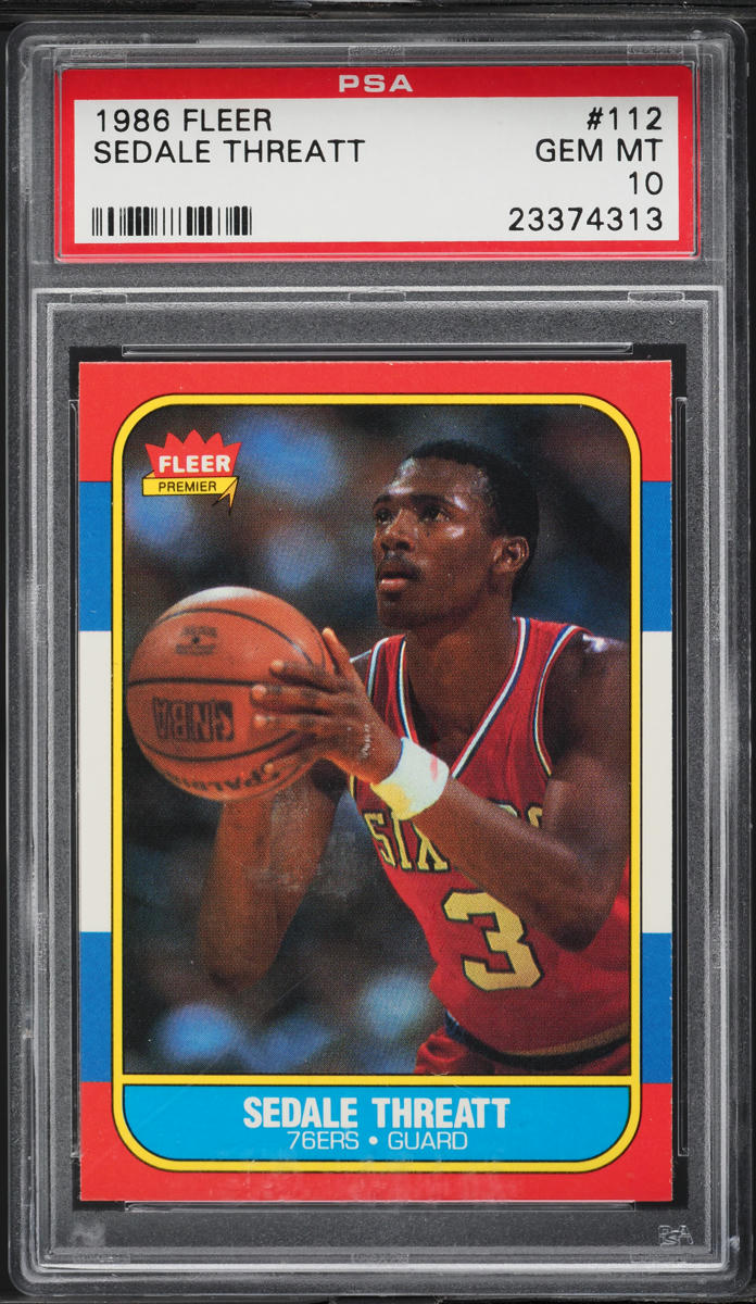 1986 Fleer Basketball Sedale Threatt #112 PSA 10 GEM MINT