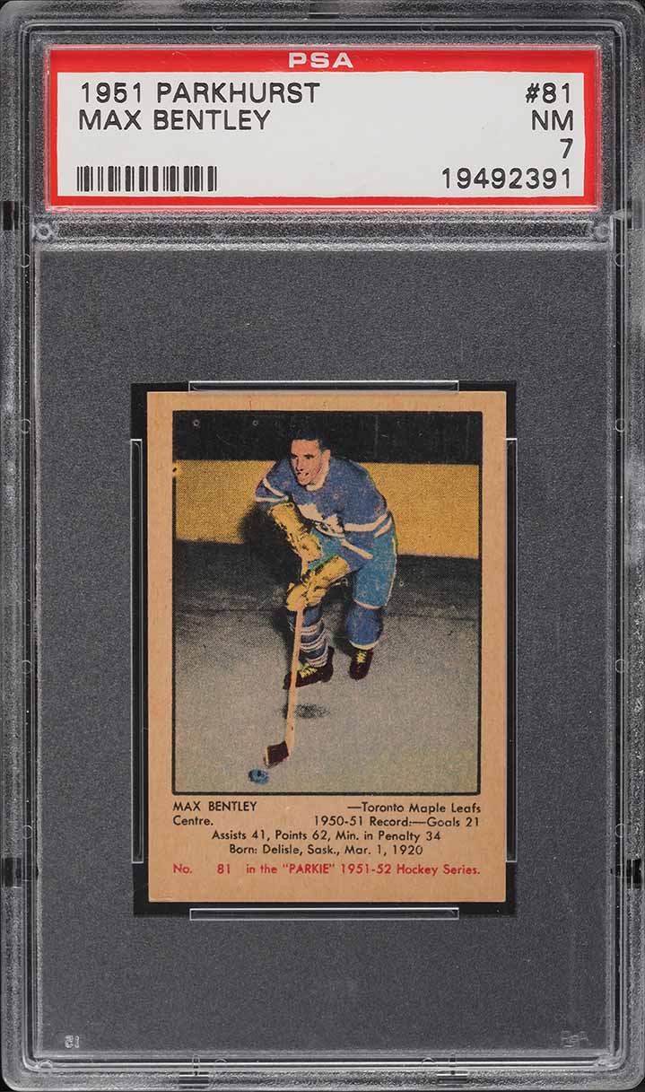1951 Parkhurst Max Bentley ROOKIE #81 PSA 7 NRMT