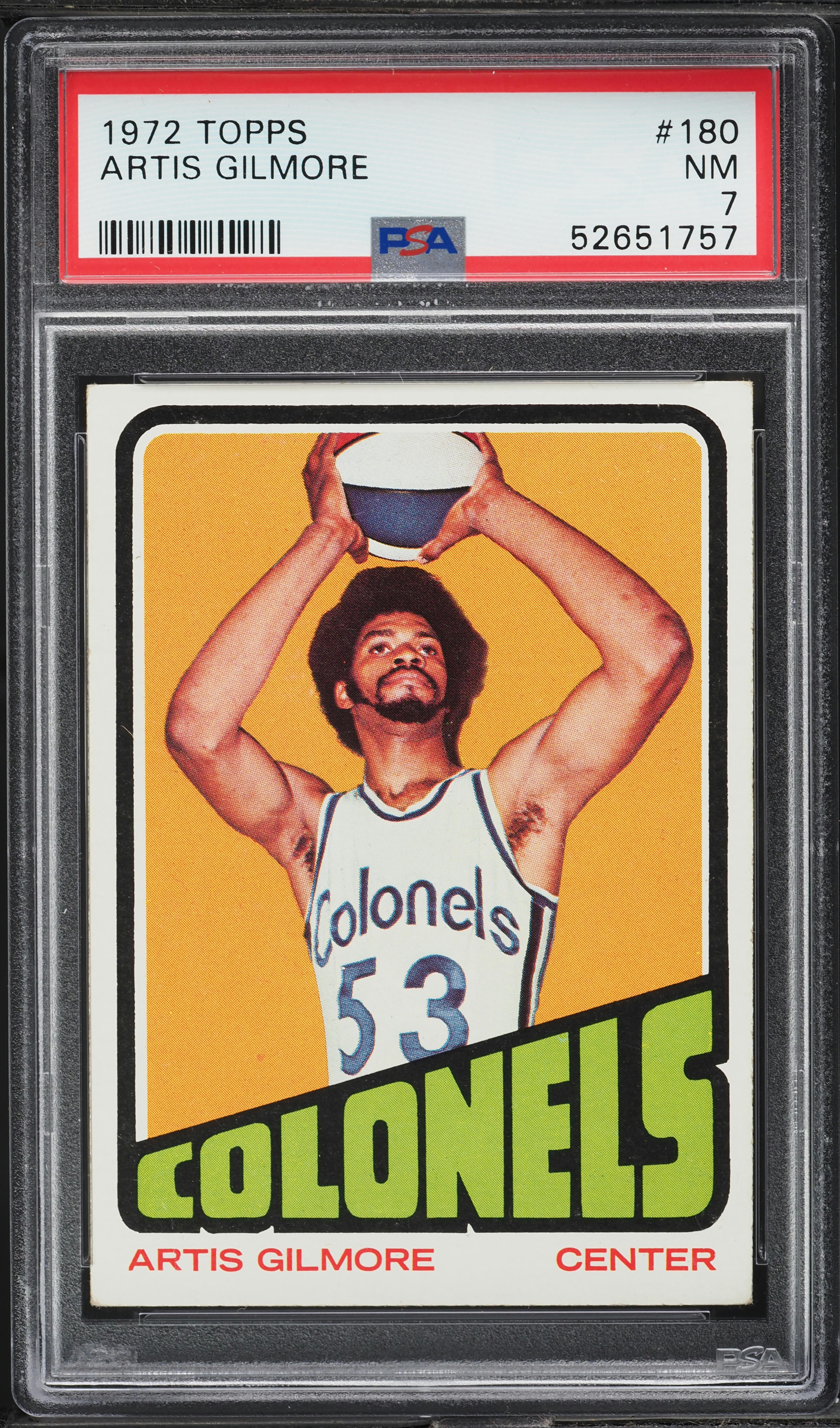1972 Topps Basketball Artis Gilmore ROOKIE #180 PSA 7 NRMT