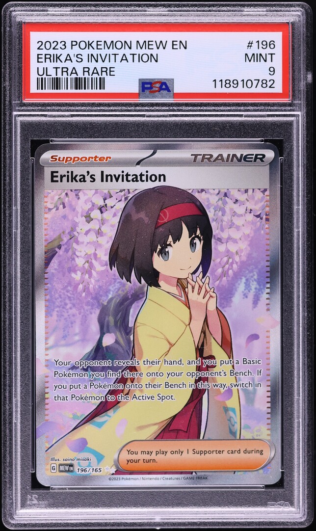 2023 Pokemon Scarlet & Violet 151 Full Art Erika's Invitation #196 PSA 9 MINT