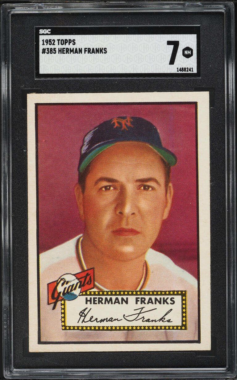 1952 Topps Herman Franks #385 SGC 7 NRMT