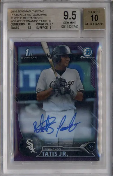 2016 Bowman Chrome Auto Purple Refractors Fernando Tatis Jr. RC /250 BGS 9.5