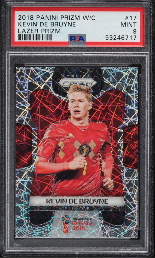 2018 Panini Prizm World Cup Lazer Prizms Kevin De Bruyne #17 PSA 9 MINT