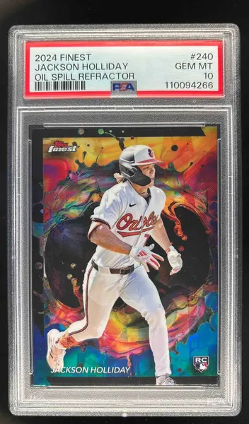 2024 Topps Finest Oil Spill Refractor #240 Jackson Holliday RC PSA 10