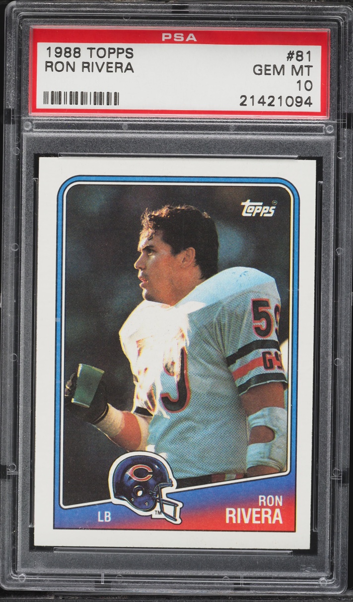 1988 Topps Football Ron Rivera #81 PSA 10 GEM MINT