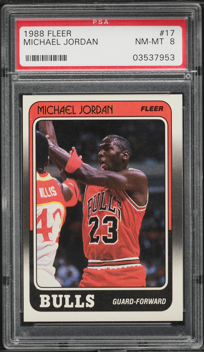 1988 Fleer Basketball Michael Jordan #17 PSA 8 NM-MT